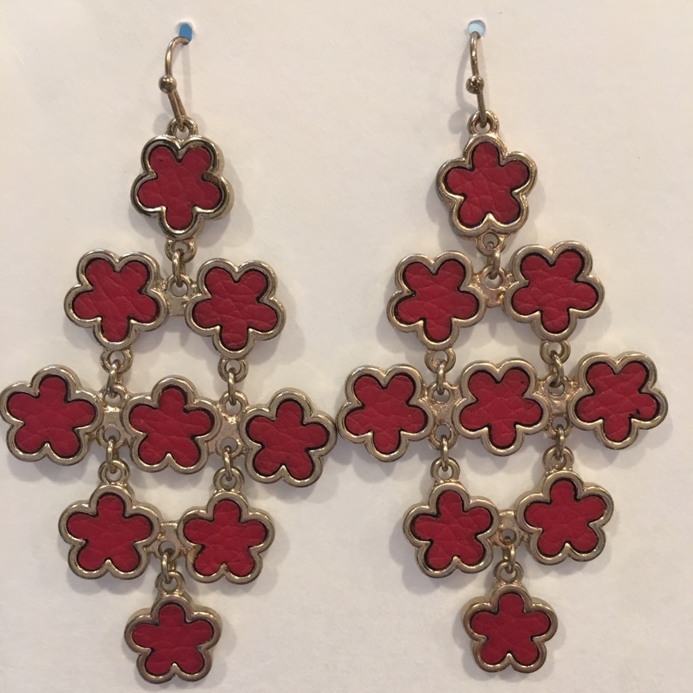Red Clover Dangle Earrings